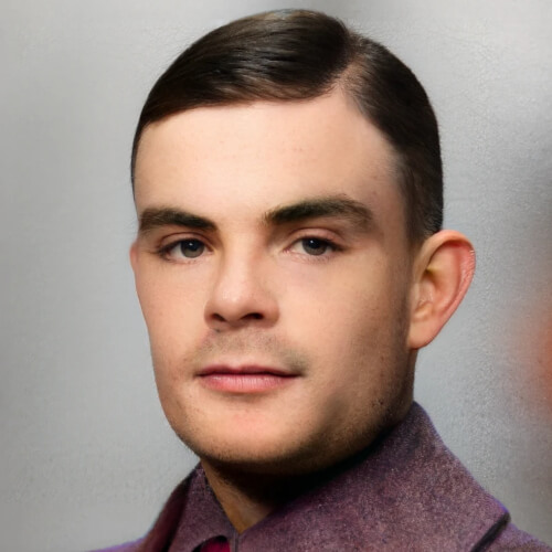 Alan Turing, AI-reconstructed color portrait
