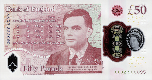 Alan Tuing British 50 pound note